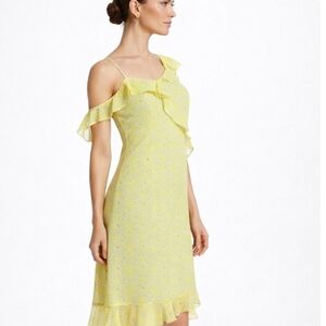⭐️Host Pick⭐️Nanette Lepore | Yellow One-Shoulder Ruffle Chiffon Dress